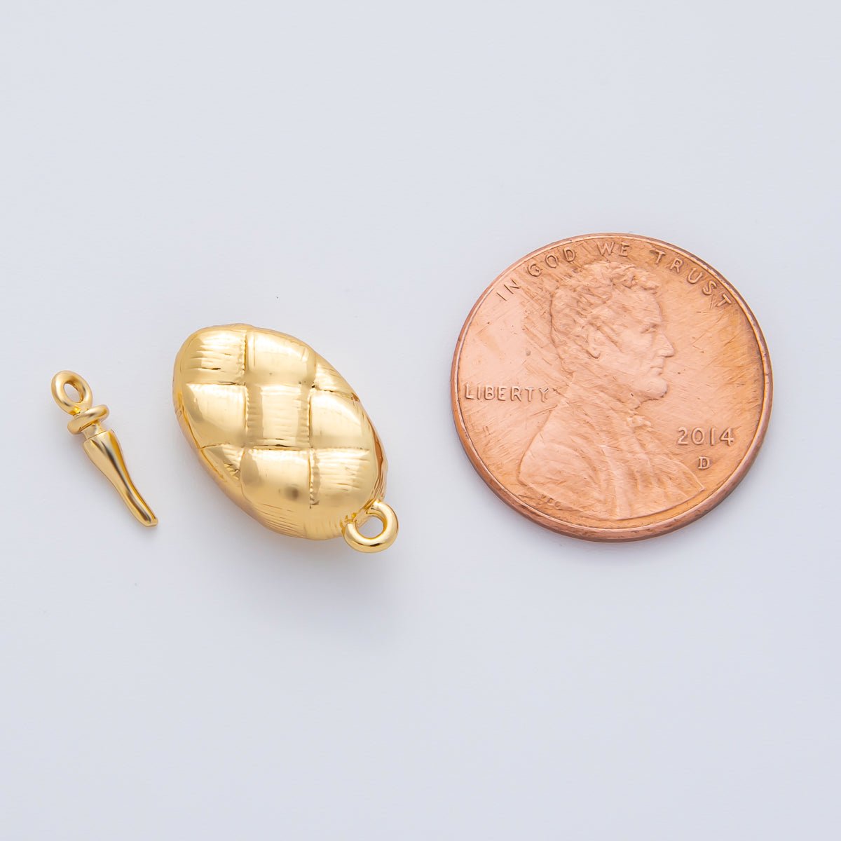 18K Gold Filled 20mm Quilted Box Clasps Closure Finding in Gold &amp; Silver | Z1453