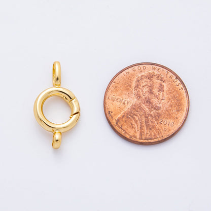 18K Gold Filled 20mm Round Push Gate Clasp Charm Enhancer Finding | Z1386