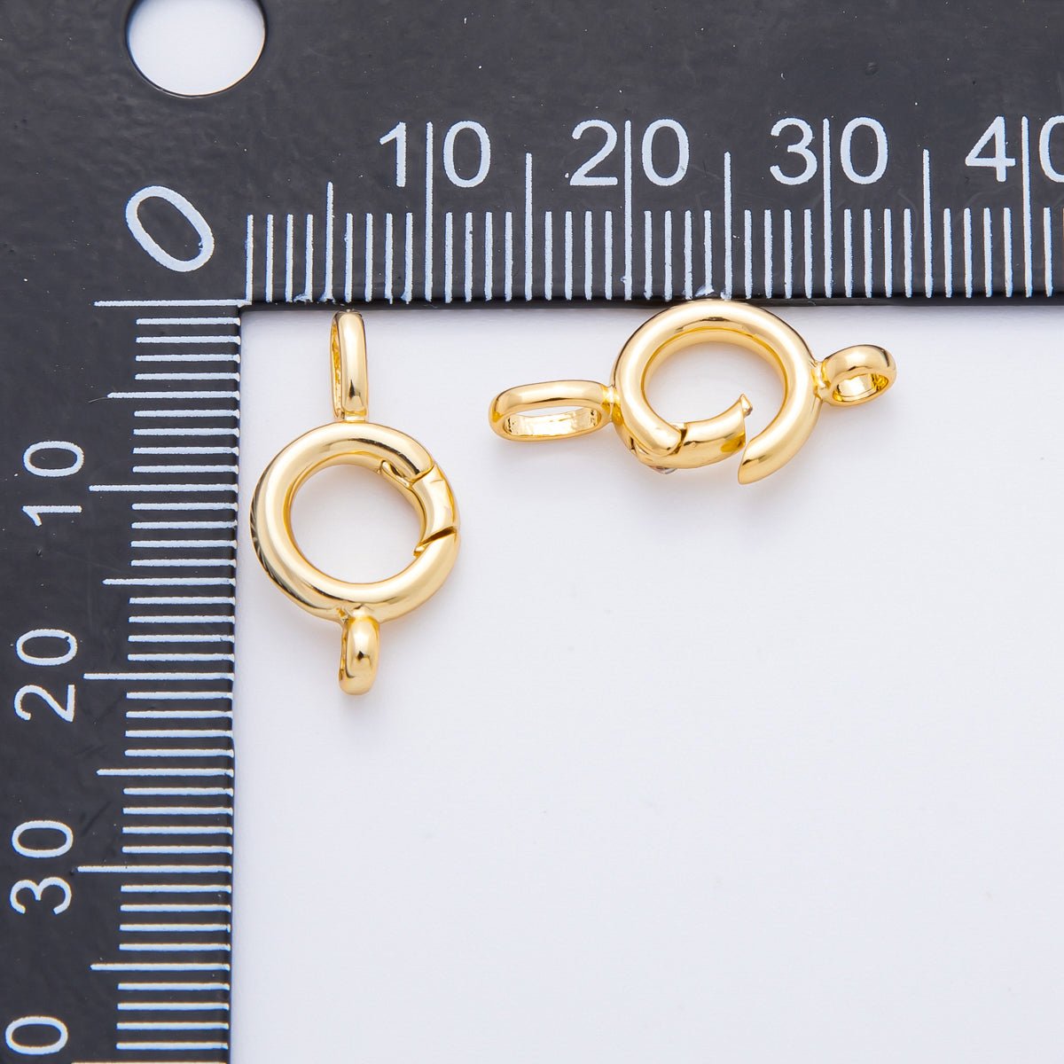 18K Gold Filled 20mm Round Push Gate Clasp Charm Enhancer Finding | Z1386