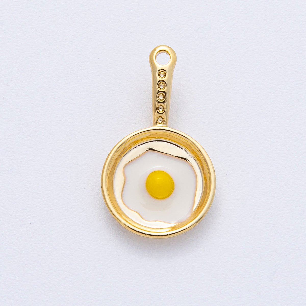 18K Gold Filled 20mm Sunny Side Egg Frying Pan Culinary Food Charm | AF1218