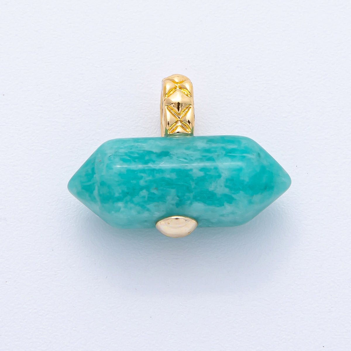 18K Gold Filled 21.3mm Natural Gemstone Point Croissant Pendant | AK129 - AK132
