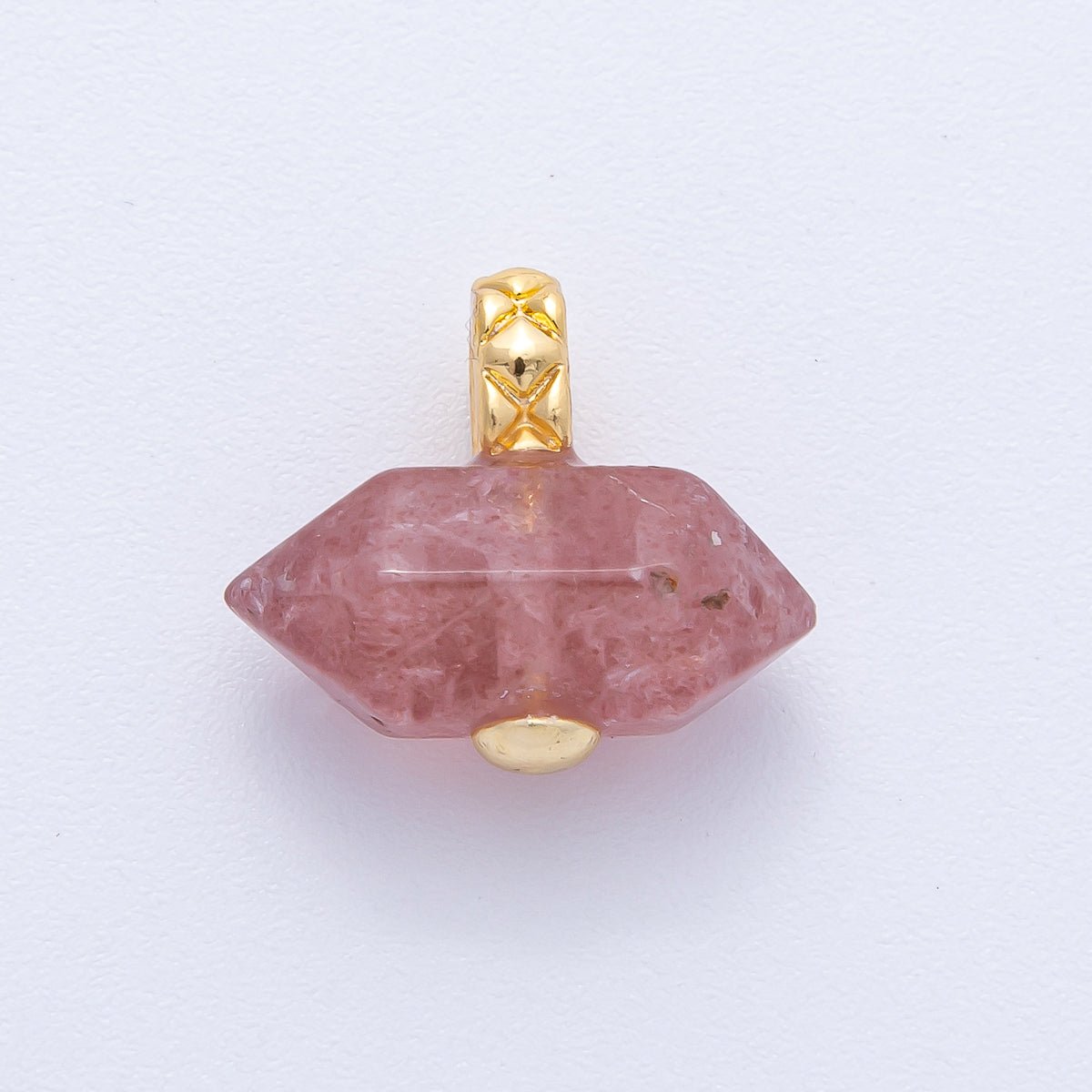 18K Gold Filled 21.3mm Natural Gemstone Point Croissant Pendant | AK129 - AK132