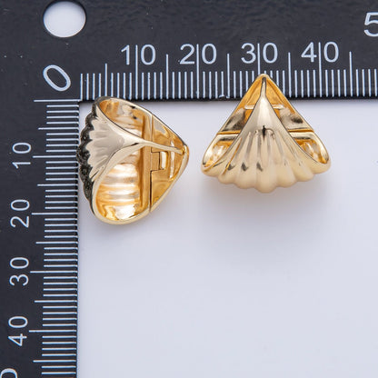 18K Gold Filled 21mm Croissant Triangle Cartilage Huggie Earrings | AE-00626