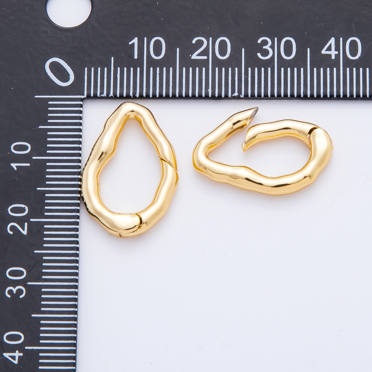 18K Gold Filled 21mm Irregular Oval Push Gate Clasp Finding | L849