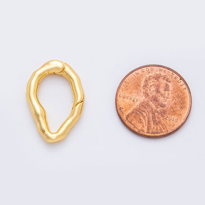 18K Gold Filled 21mm Irregular Oval Push Gate Clasp Finding | L849
