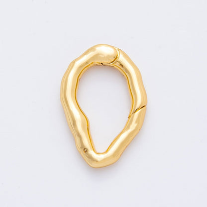 18K Gold Filled 21mm Irregular Oval Push Gate Clasp Finding | L849