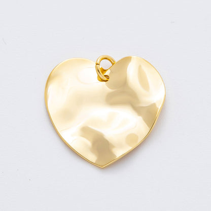 18K Gold Filled 22.5mm Polished Glossy Heart Shape Charm | N-A1861
