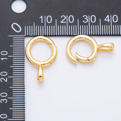 18K Gold Filled 22.5mm Push Gate Round Clasp Pendant Clasps Closure Finding | Z1388