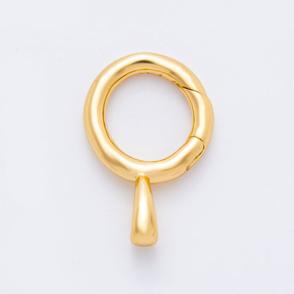 18K Gold Filled 22.5mm Push Gate Round Clasp Pendant Clasps Closure Finding | Z1388