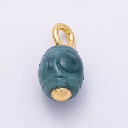 18K Gold Filled 22mm Green Aventurine Gemstone Drop Pendant | Charms-01319
