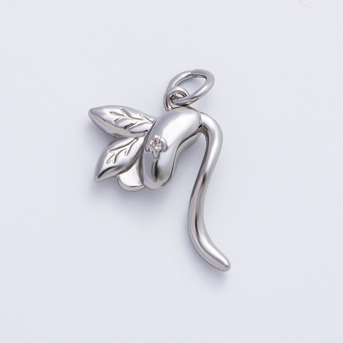 18K Gold Filled 22mm Bean Sprouts Charm in Gold &amp; Silver | AF1354