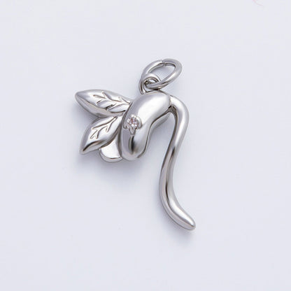 18K Gold Filled 22mm Bean Sprouts Charm in Gold &amp; Silver | AF1354