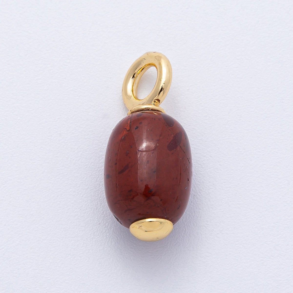 18K Gold Filled 23.5mm Natural Gemstone Tube Drop Charm | AK140 - AK142