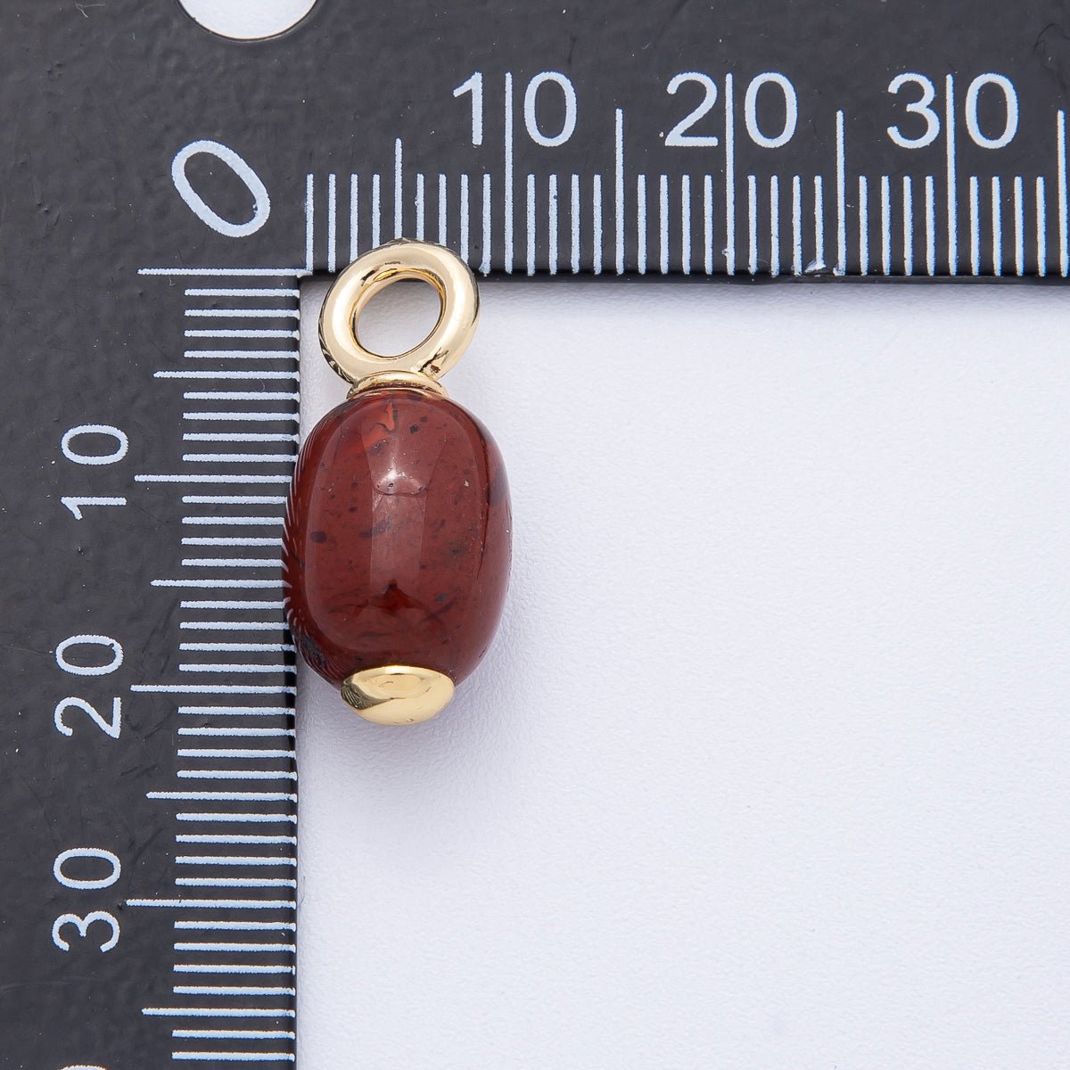 18K Gold Filled 23.5mm Natural Gemstone Tube Drop Charm | AK140 - AK142