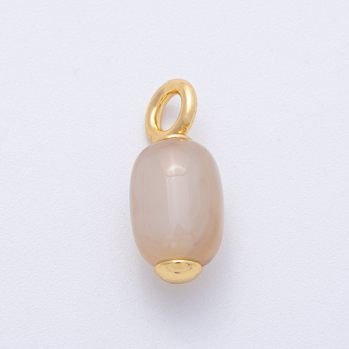 18K Gold Filled 23.5mm Natural Gemstone Tube Drop Charm | AK140 - AK142