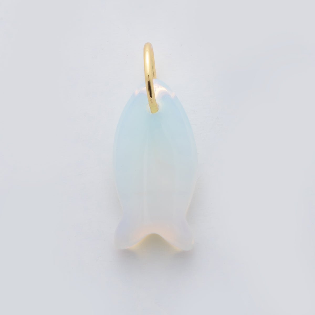 18K Gold Filled 23.7mm Natural Gemstone Fish Charm | C317 - C435