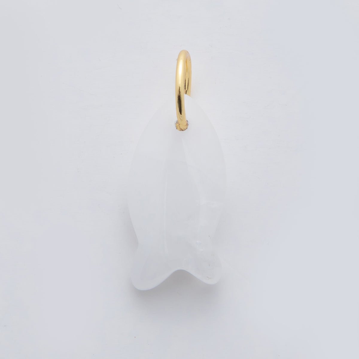 18K Gold Filled 23.7mm Natural Gemstone Fish Charm | C317 - C435