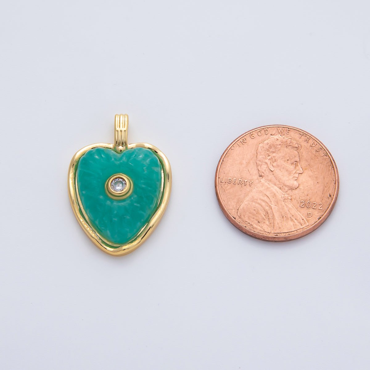 18K Gold Filled 23mm Amazon, Amethyst, Lapis Gemstone Sunburst Heart Pendant | AF1161 ~ AF1163