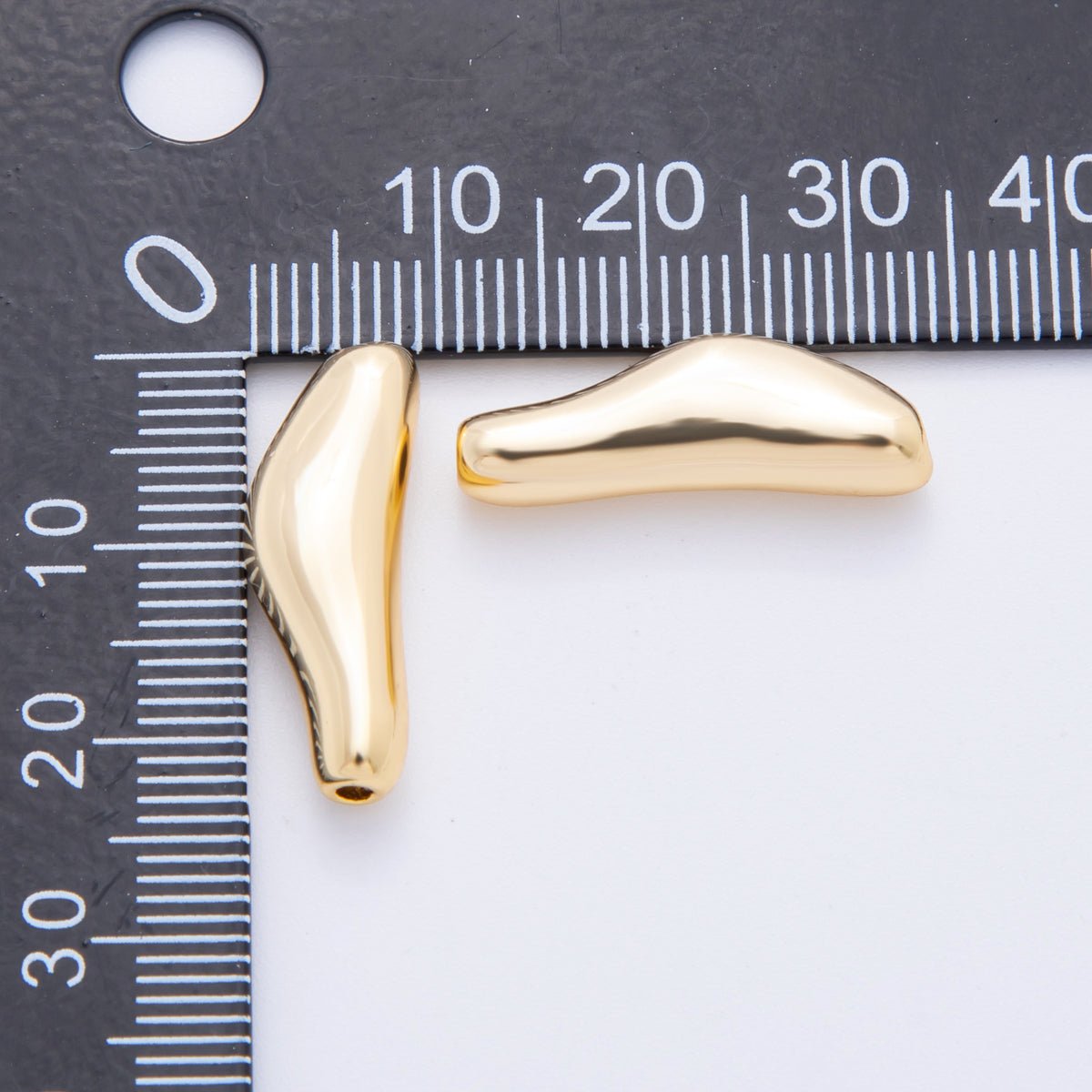 18K Gold Filled 23mm Irregular Tube Bead Spacer | AF-A1073
