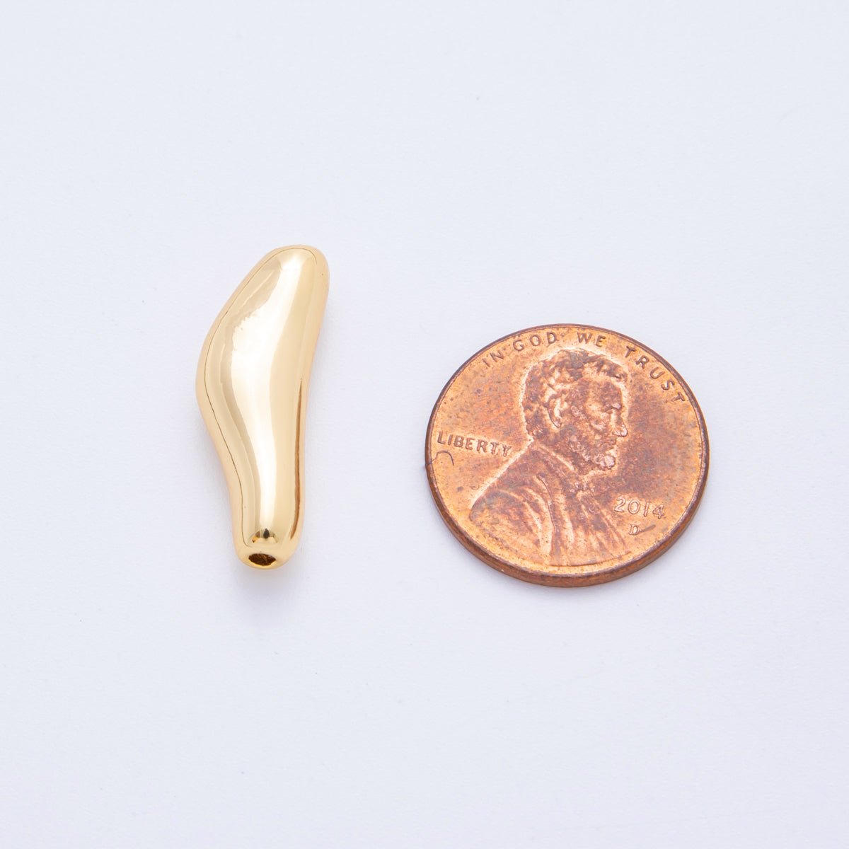 18K Gold Filled 23mm Irregular Tube Bead Spacer | AF-A1073