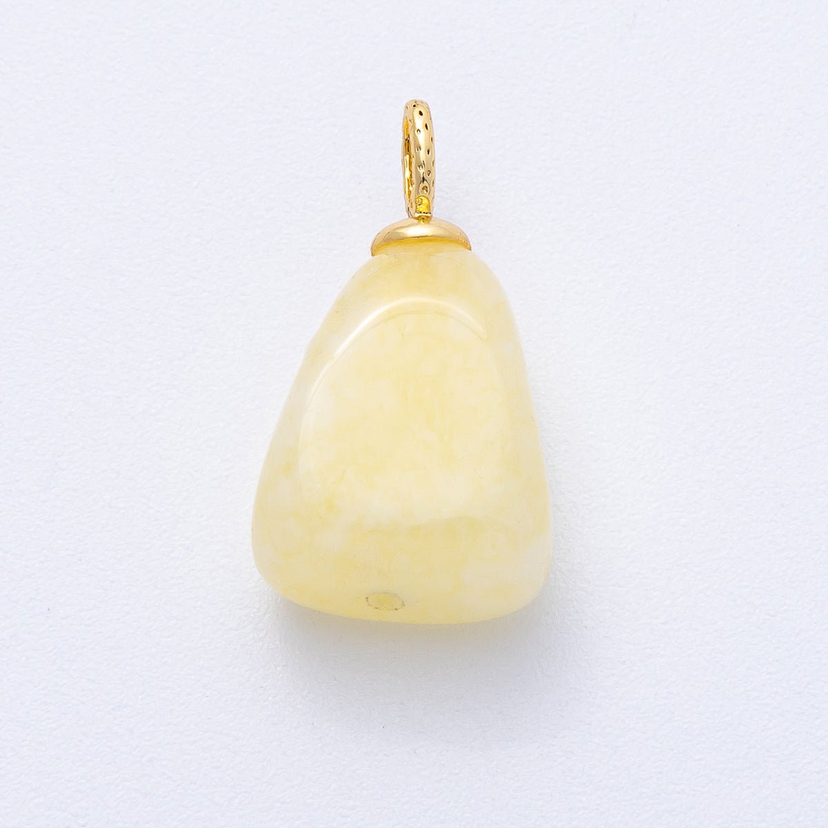 18K Gold Filled 23mm Red, Yellow, Pink Quartz Geometric Gemstone Charm | AK125 AK126