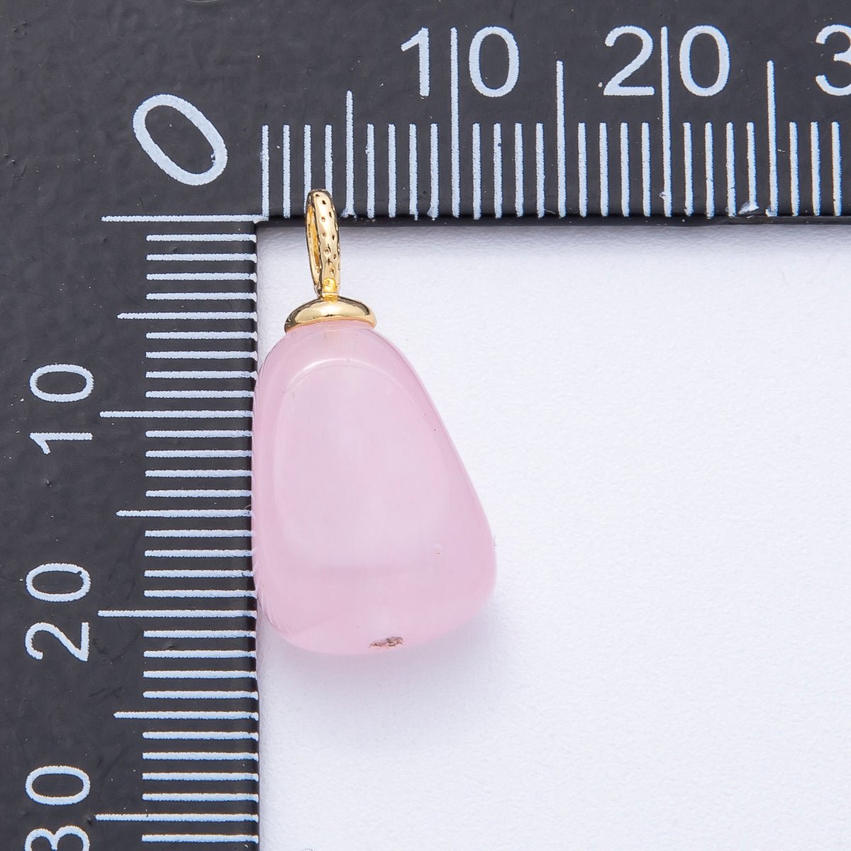 18K Gold Filled 23mm Red, Yellow, Pink Quartz Geometric Gemstone Charm | AK125 AK126