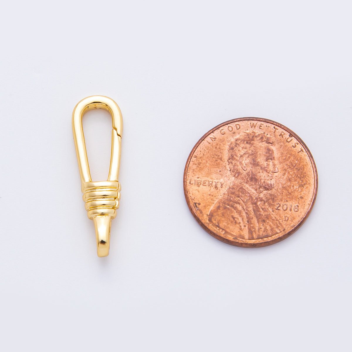 18K Gold Filled 24mm Long Oval Triple Band Push Gate Clasp Closure Finding | Z1407