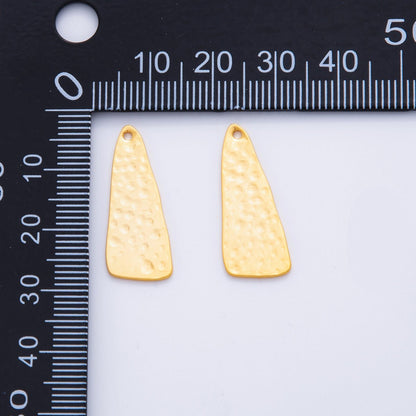 18K Gold Filled 25.8mm Dotted Hammered Edge Triangle Thin Charm Finding | Z1194