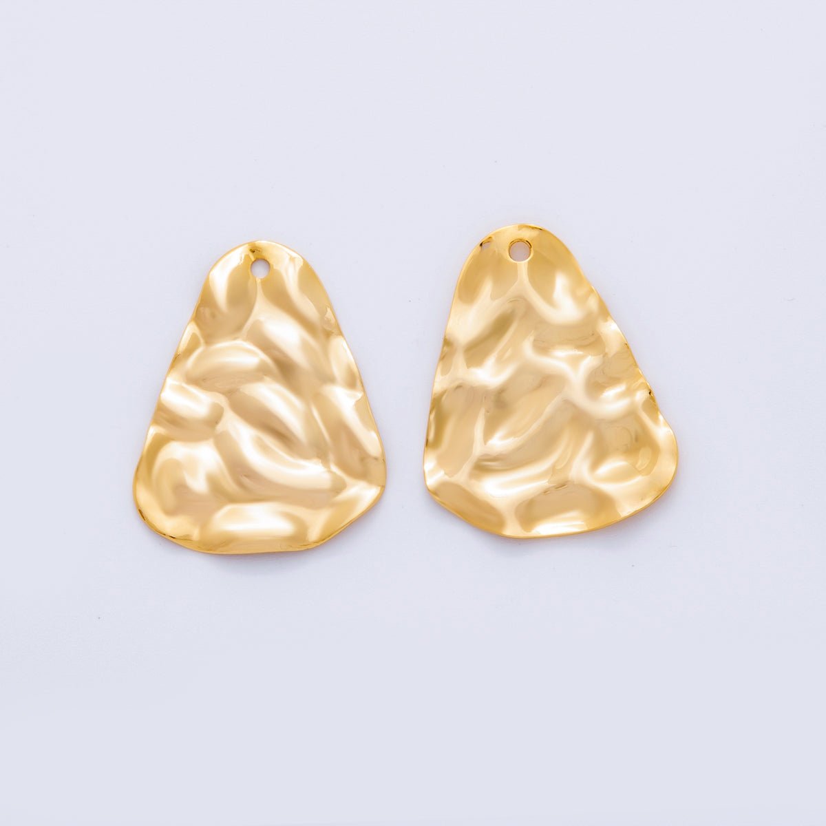 18K Gold Filled 25mm Hammered Waves Triangle Charm Finding | Z1187