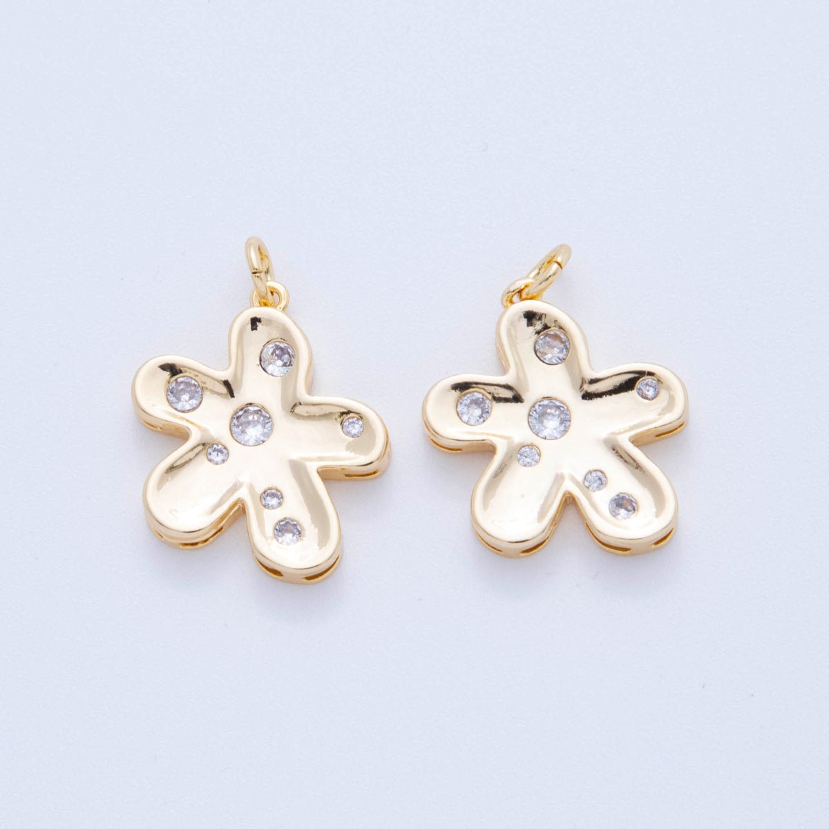 18K Gold Filled 25mm Micro Paved CZ Under the Sea Flower Charm | AF808