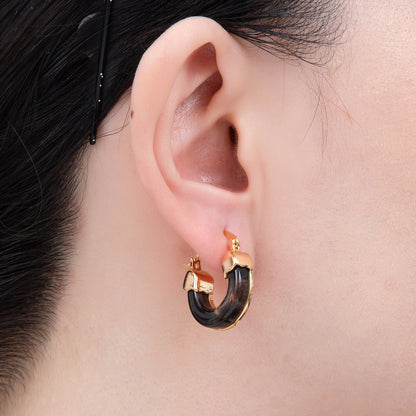 18K Gold Filled 25mm Resin Latch Hoop Earring | Earrings-00281 ~ Earrings-00286