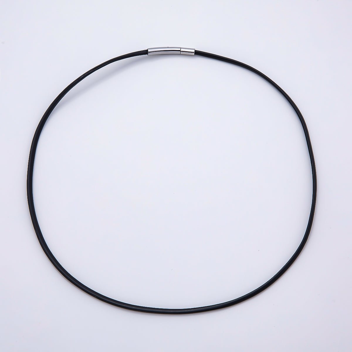 18K Gold Filled 2.5mm Thin Black Fall Faux Leather Cord 19 Inch Necklace | WA-3858