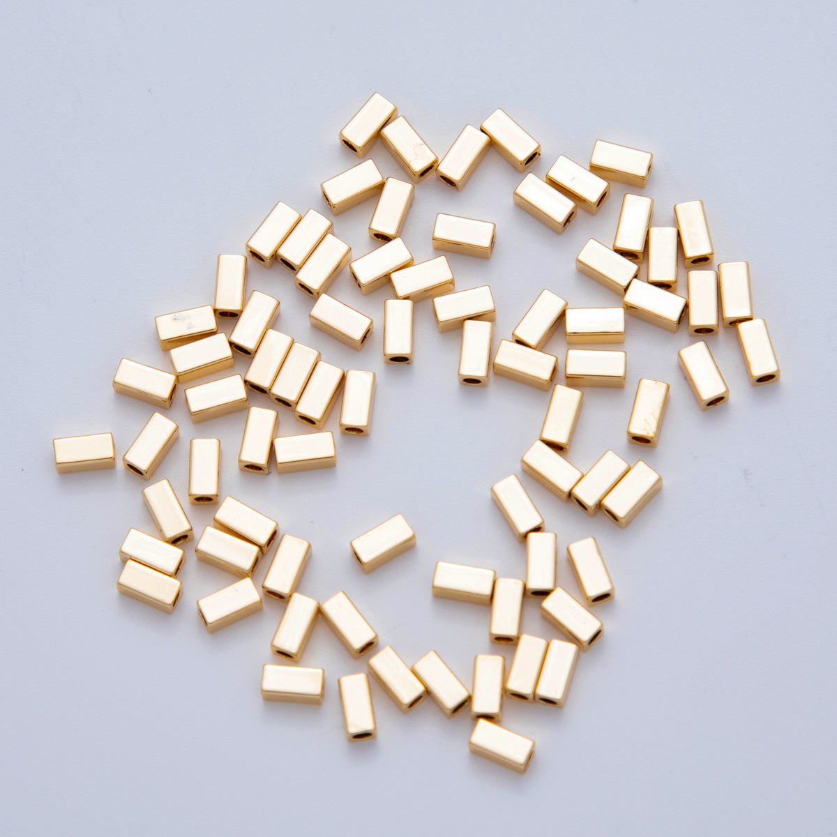 18K Gold Filled 2.5mm Thin Rectangular Bead Spacer Set by 10 Pieces | B750