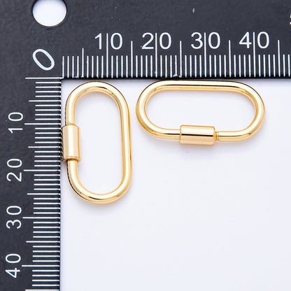18K Gold Filled 26mm Minimalist Oblong Carabiner Clasp Closure Finding | Findings-00039