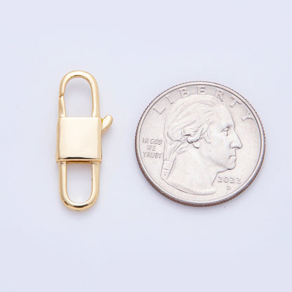 18K Gold Filled 27mm Rectangular Double Lobster Clasp Closure Finding | Z1377