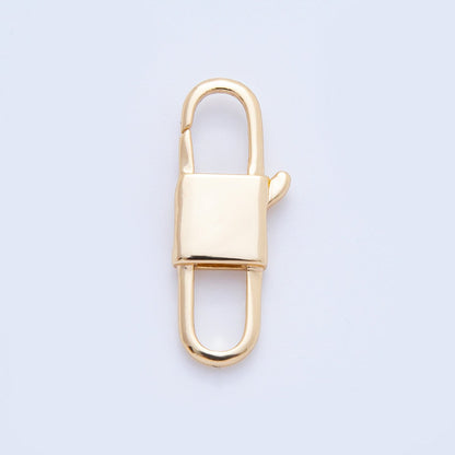 18K Gold Filled 27mm Rectangular Double Lobster Clasp Closure Finding | Z1377