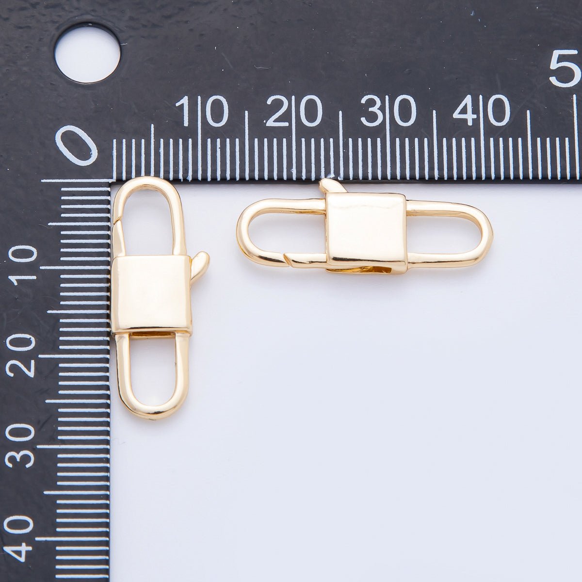 18K Gold Filled 27mm Rectangular Double Lobster Clasp Closure Finding | Z1377