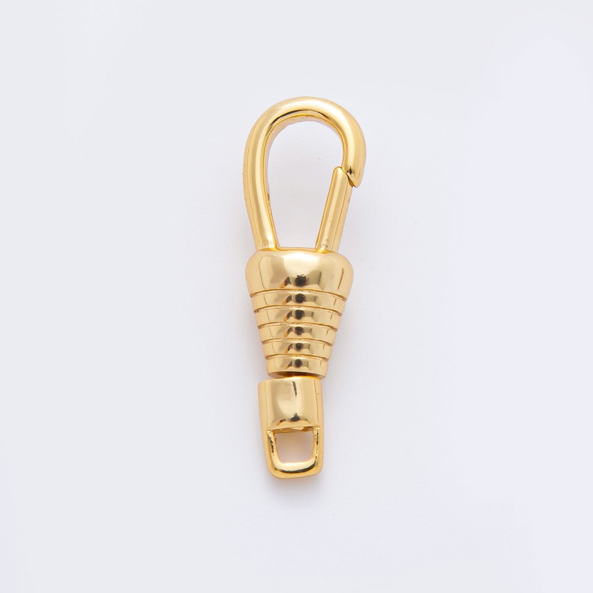 18K Gold Filled 27mm Ribbed Push Gate Clasp Swivel Closure Clasps Finding | Z1379