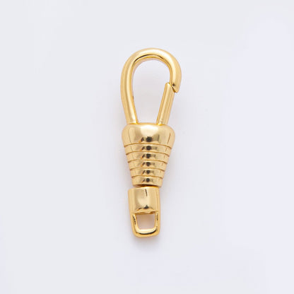 18K Gold Filled 27mm Ribbed Push Gate Clasp Swivel Closure Clasps Finding | Z1379