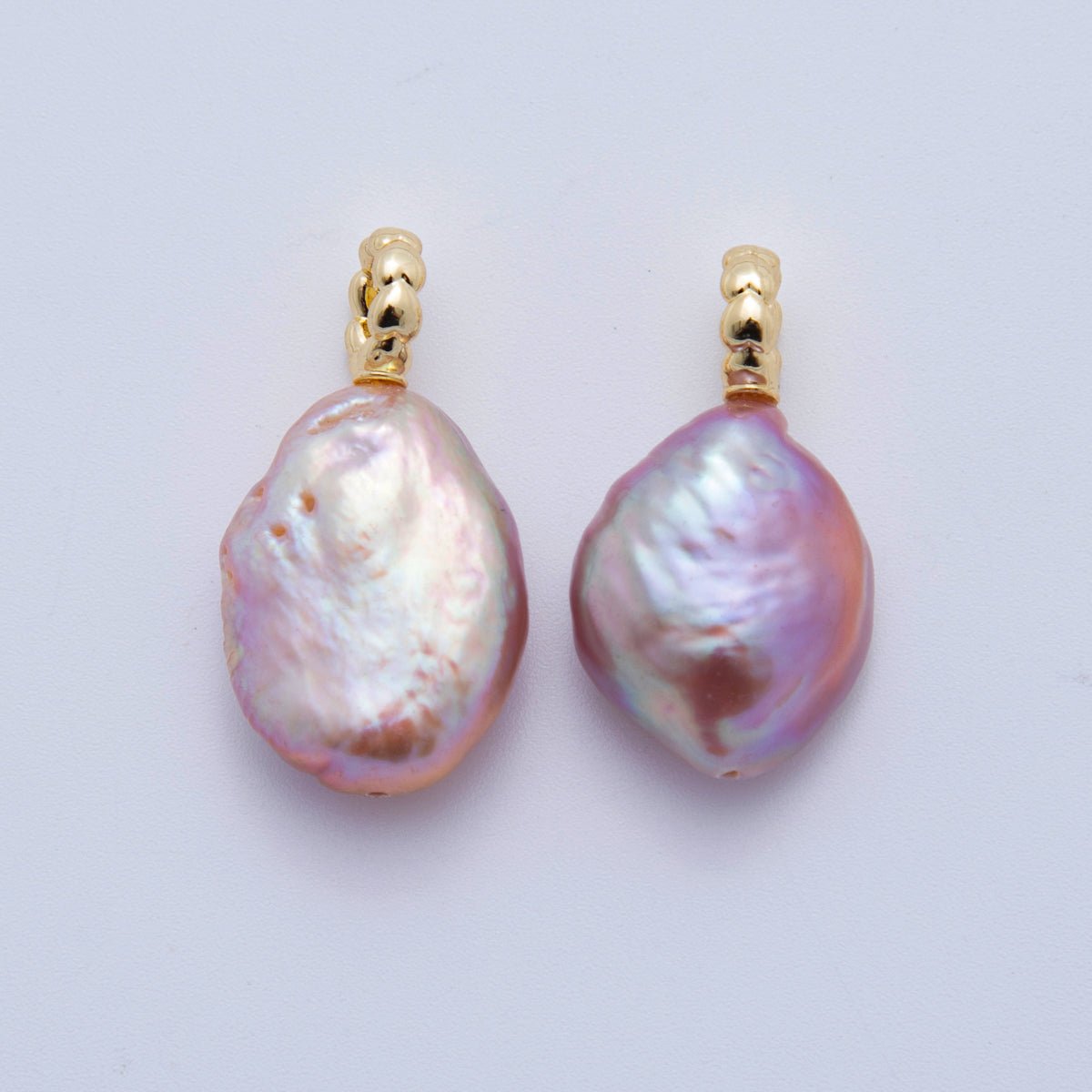 18K Gold Filled 28mm Light Purple Freshwater Pearl Charm | AF620