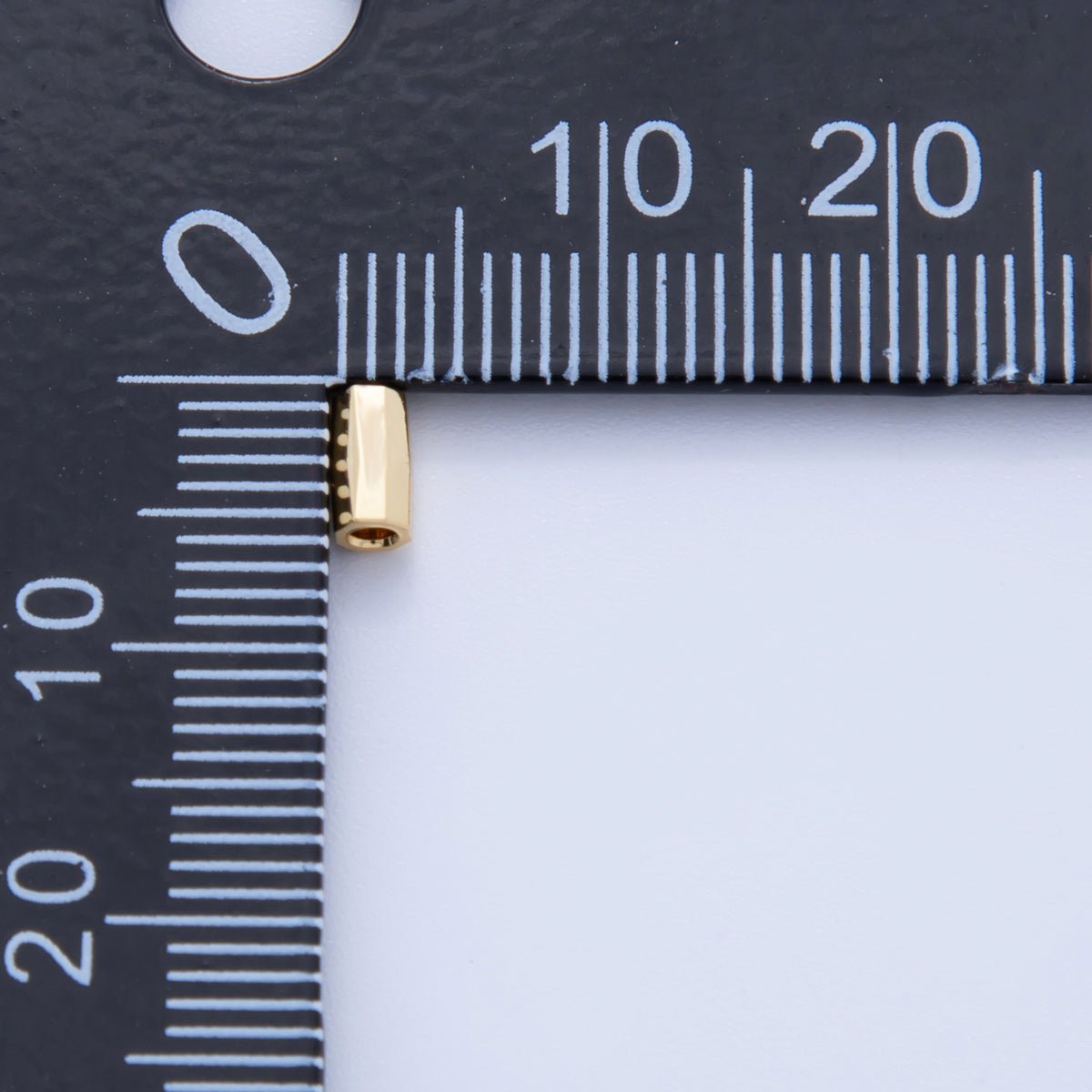18K Gold Filled 2.8mm Multifaceted Thin Tube Bead Spacer Set by 10 Pieces | B824