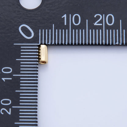 18K Gold Filled 2.8mm Multifaceted Thin Tube Bead Spacer Set by 10 Pieces | B824