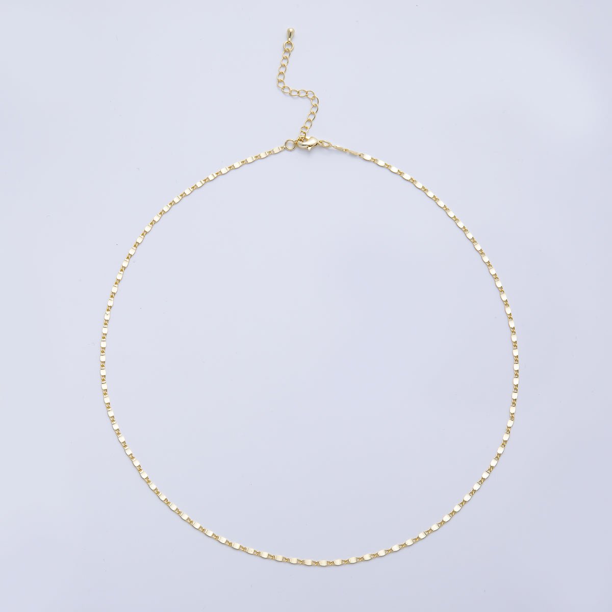 18K Gold Filled 2mm Minimalist Mariner Link Chain 18 Inch Necklace | WA-3988