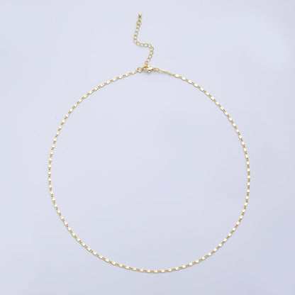 18K Gold Filled 2mm Minimalist Mariner Link Chain 18 Inch Necklace | WA-3988
