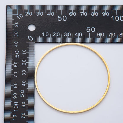 18K Gold Filled 2mm Thin Double Edged Imprint Bangle Bracelet | WA-1496