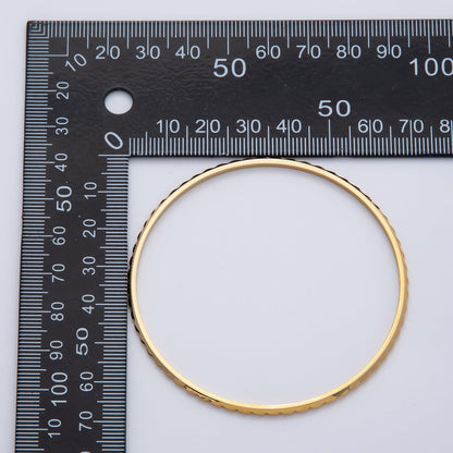 18K Gold Filled 2mm Thin Edged Geometric Bangle Bracelet | WA-1462