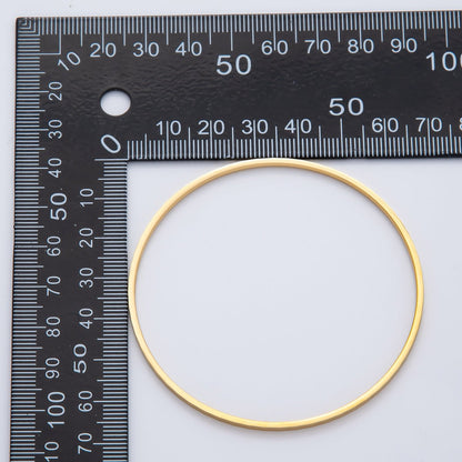 18K Gold Filled 2mm Thin Minimalist Plain Bangle Bracelet | WA-1471