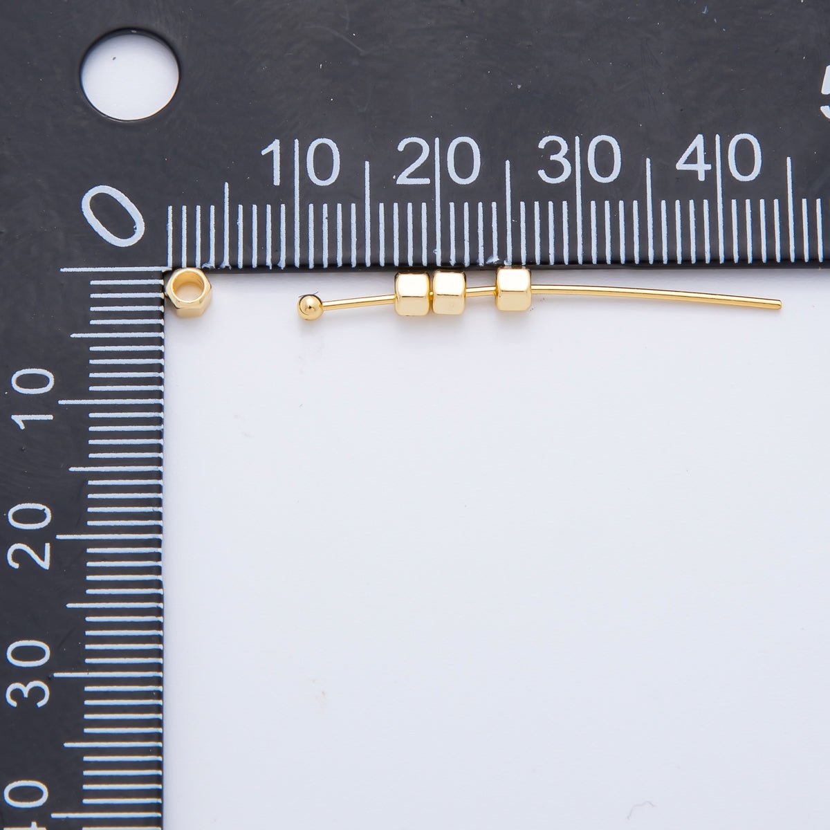 18K Gold Filled 2mm Tiny Hex Tube Bead Spacer | AF-A1078