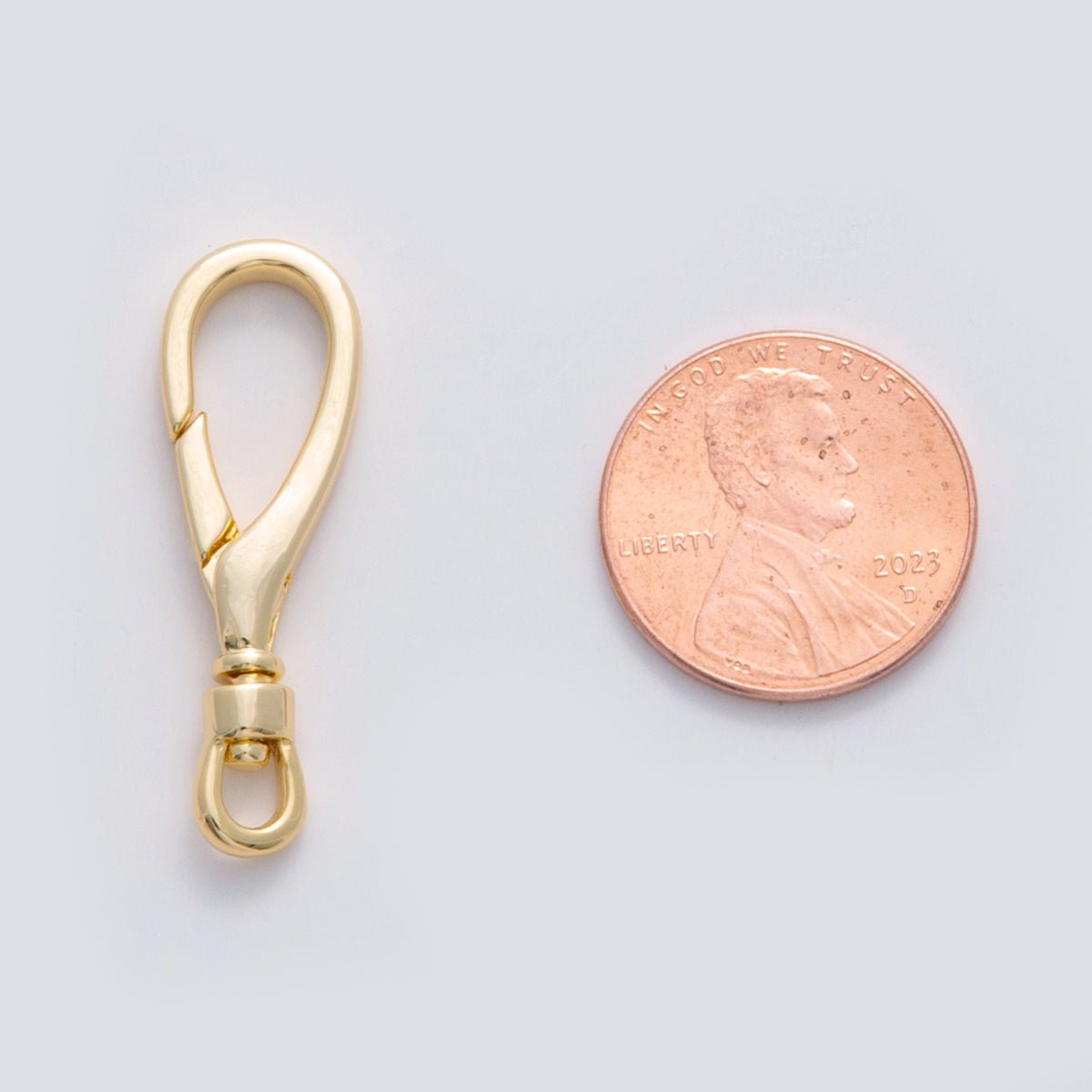 18K Gold Filled 31mm Minimalist Push Gate Oval Swivel Closure Finding | Z1161