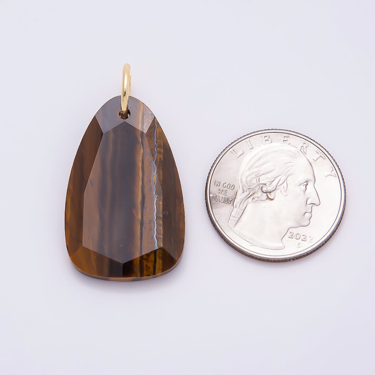 18K Gold Filled 32mm Multifaceted Gemstone Teardrop Charm | Charms-01413 ~ Charms-01420
